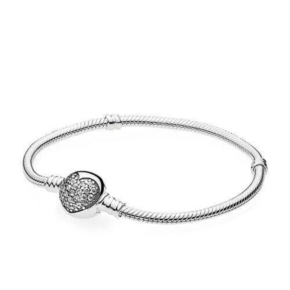 Pandora Silver Heart Charm Bracelet